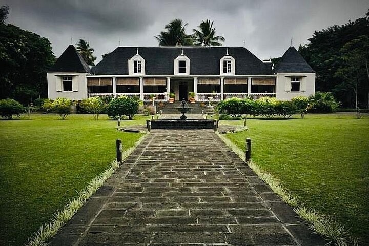Colonial house and rum distillery at Domaine de Saint Aubin in Mauritius