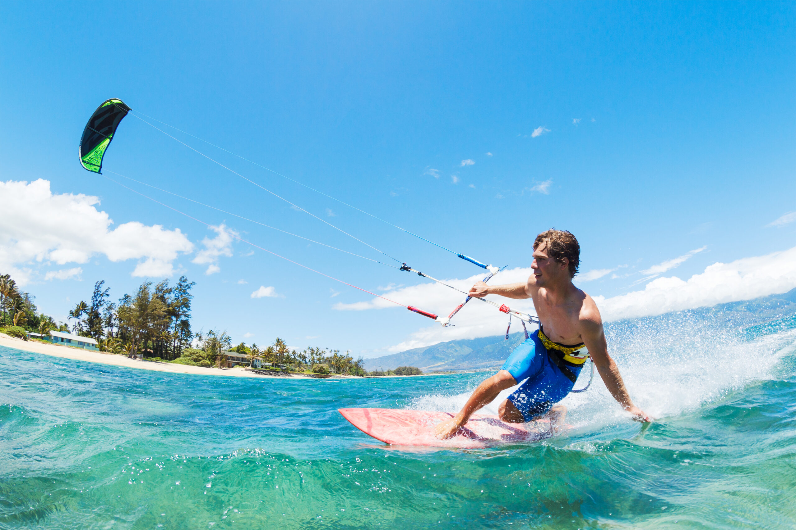 Kite Surfing, Fun in the Ocean, Extreme Sport