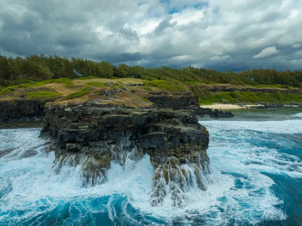 Scenic cliff and ocean view from Mauritius' south coast