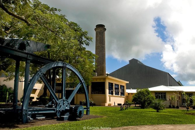 Historic sugar factory exhibits and museum displays at L’Aventure du Sucre in Mauritius