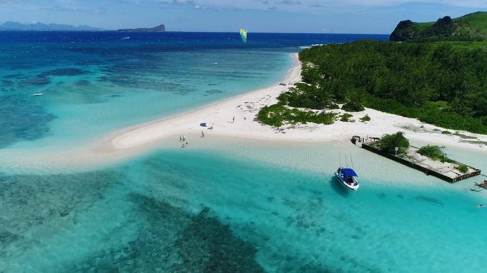 Beautiful aerial shot of Gabriel Island surrounded by the turquoise Indian Ocean