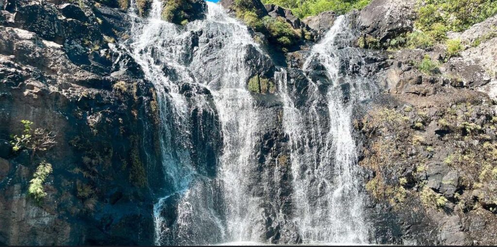 Powerful cascade at Tamarind Falls, captured up close